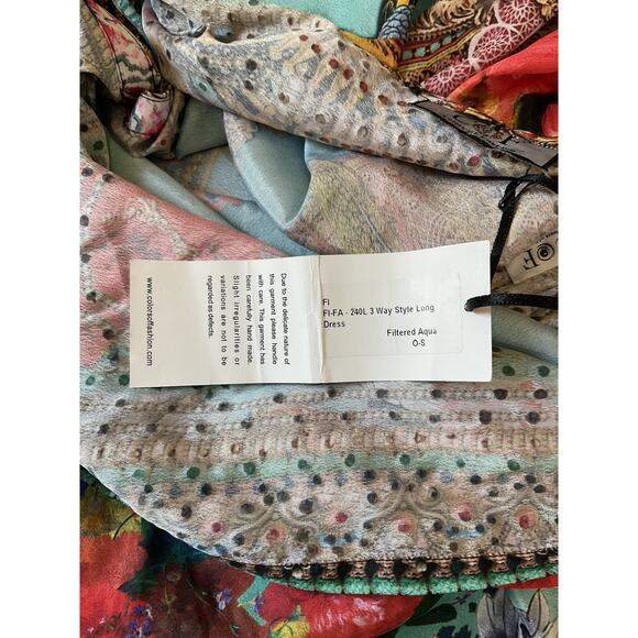 NWT COF Colors Of Fashion 3 Way Floral Embellished Maxi Dress O/S $299 - Picture 6 of 10